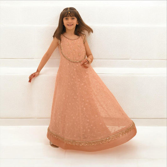 Peach long dresss