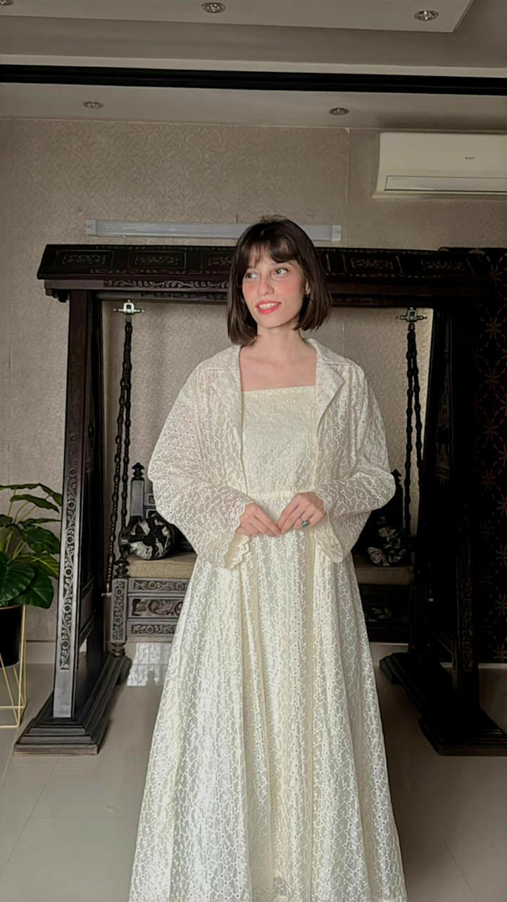 Serah White Chicken Kari Frock