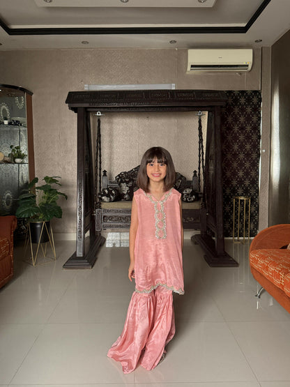 Pastel Pink Mother-Daughter Gharara